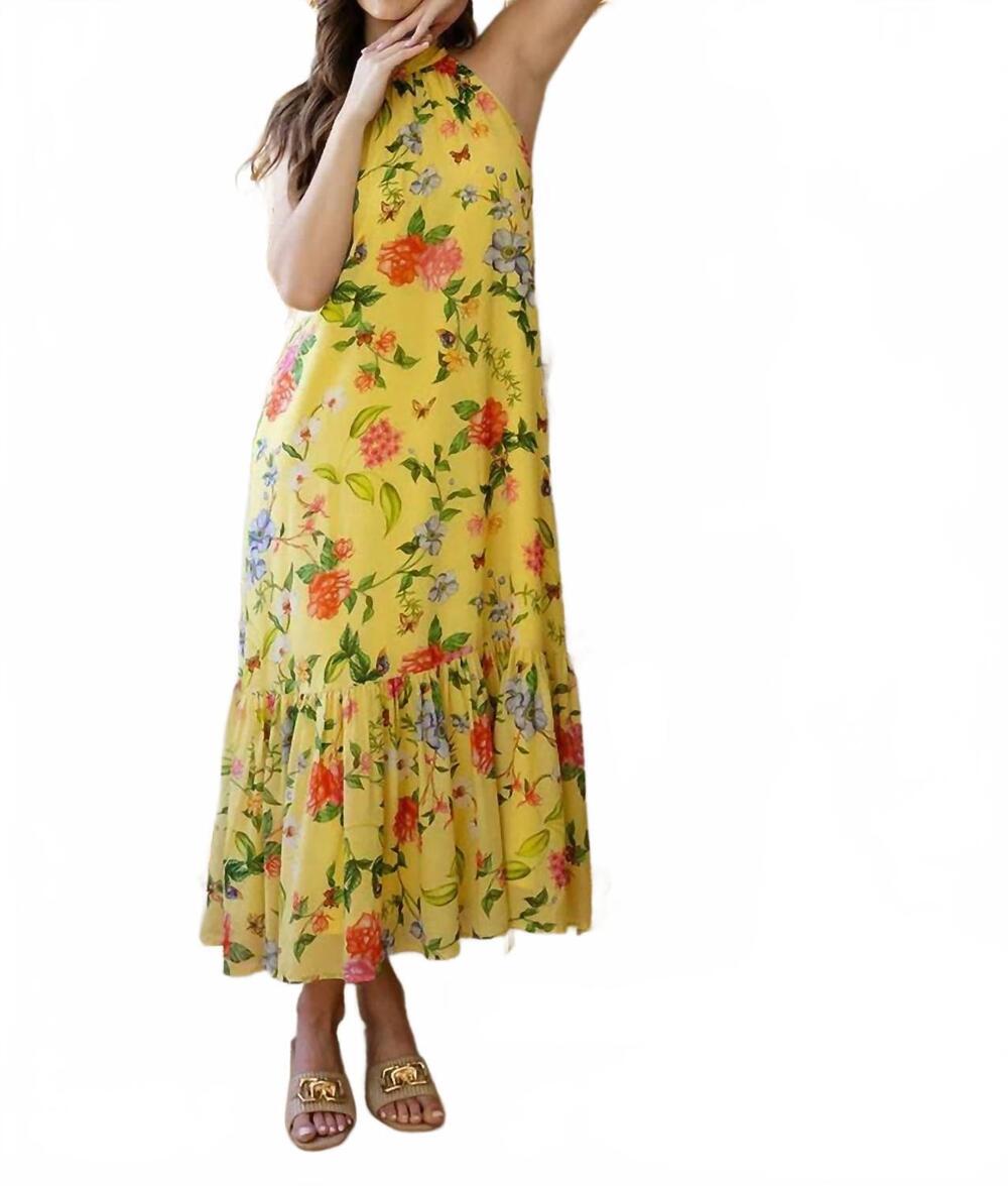 NEW ALDEN ADAIR women's perry dress in yellow parterre